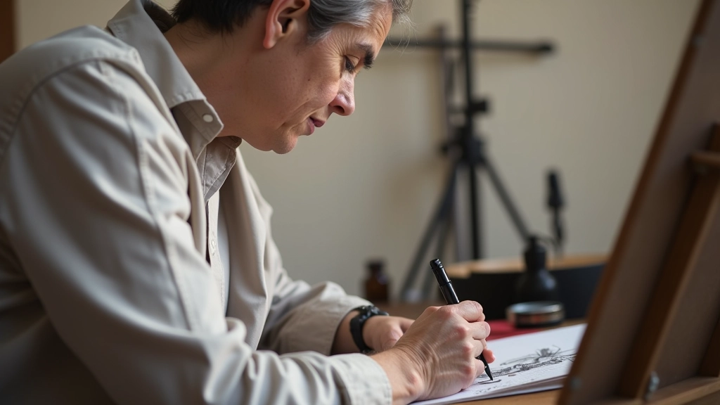 Charcoal sketching class with live model