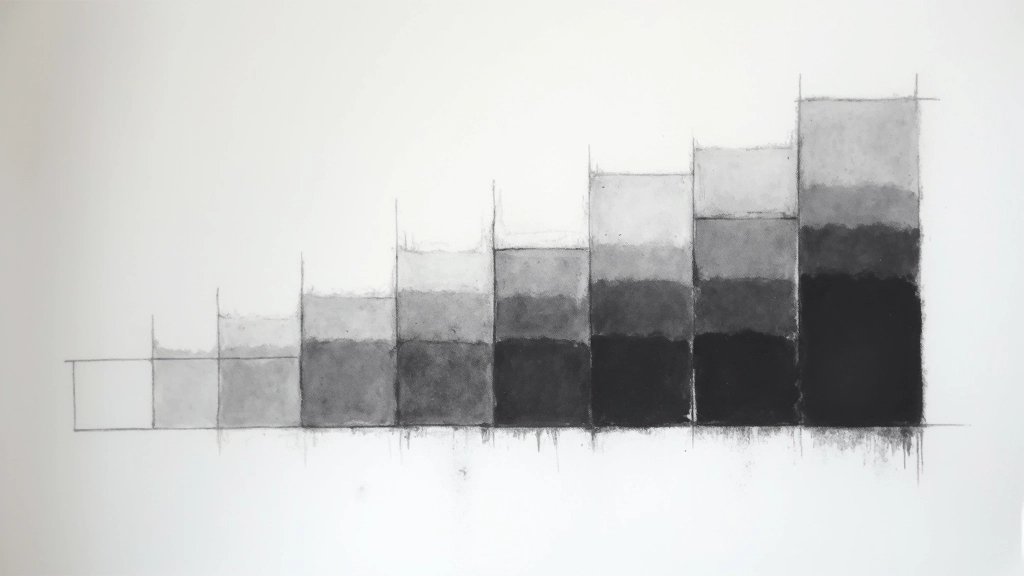 Value scale demonstration showing 10 squares gradually transitioning from white to black, demonstrating charcoal tonal range