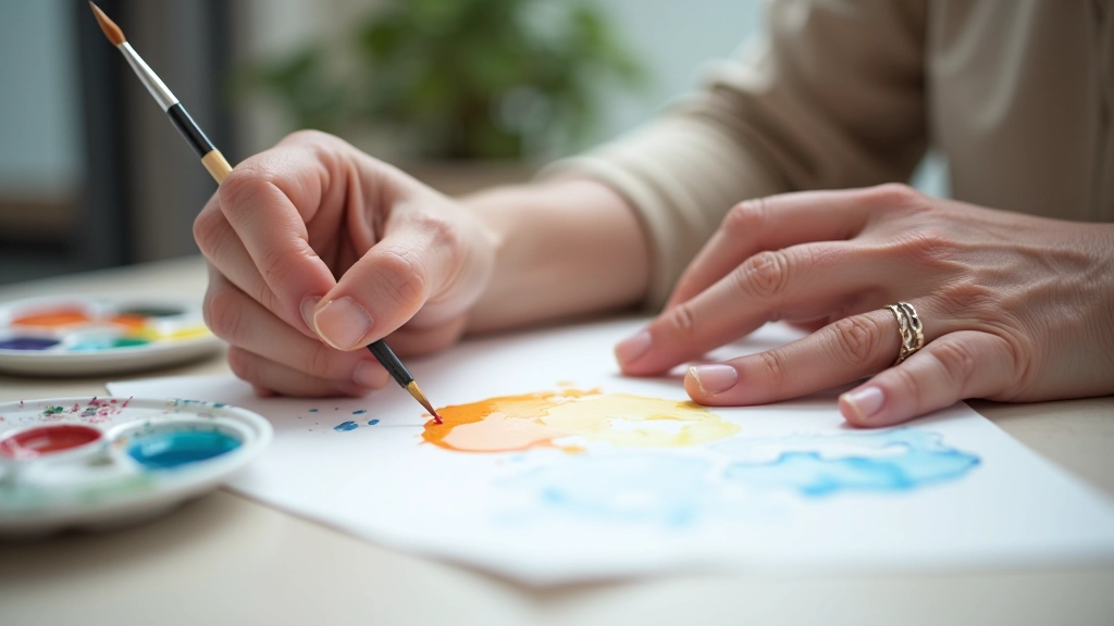 Watercolour painting workshop in progress