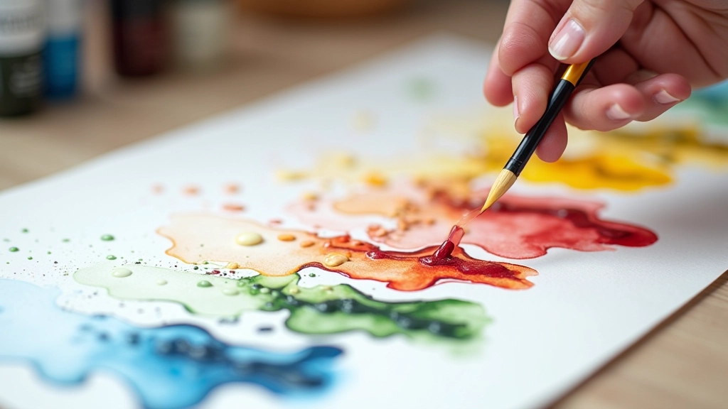 Watercolour paint set in metal tin with mixing palette and sable brushes ready for painting
